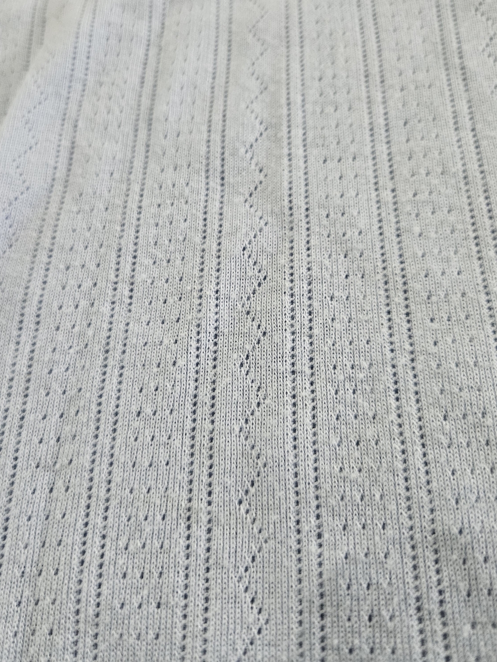 Light Blue Ribbed Knit Tee with Ruffle Trim - Picture 2 of 5